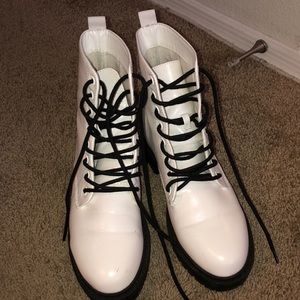 White combat boots